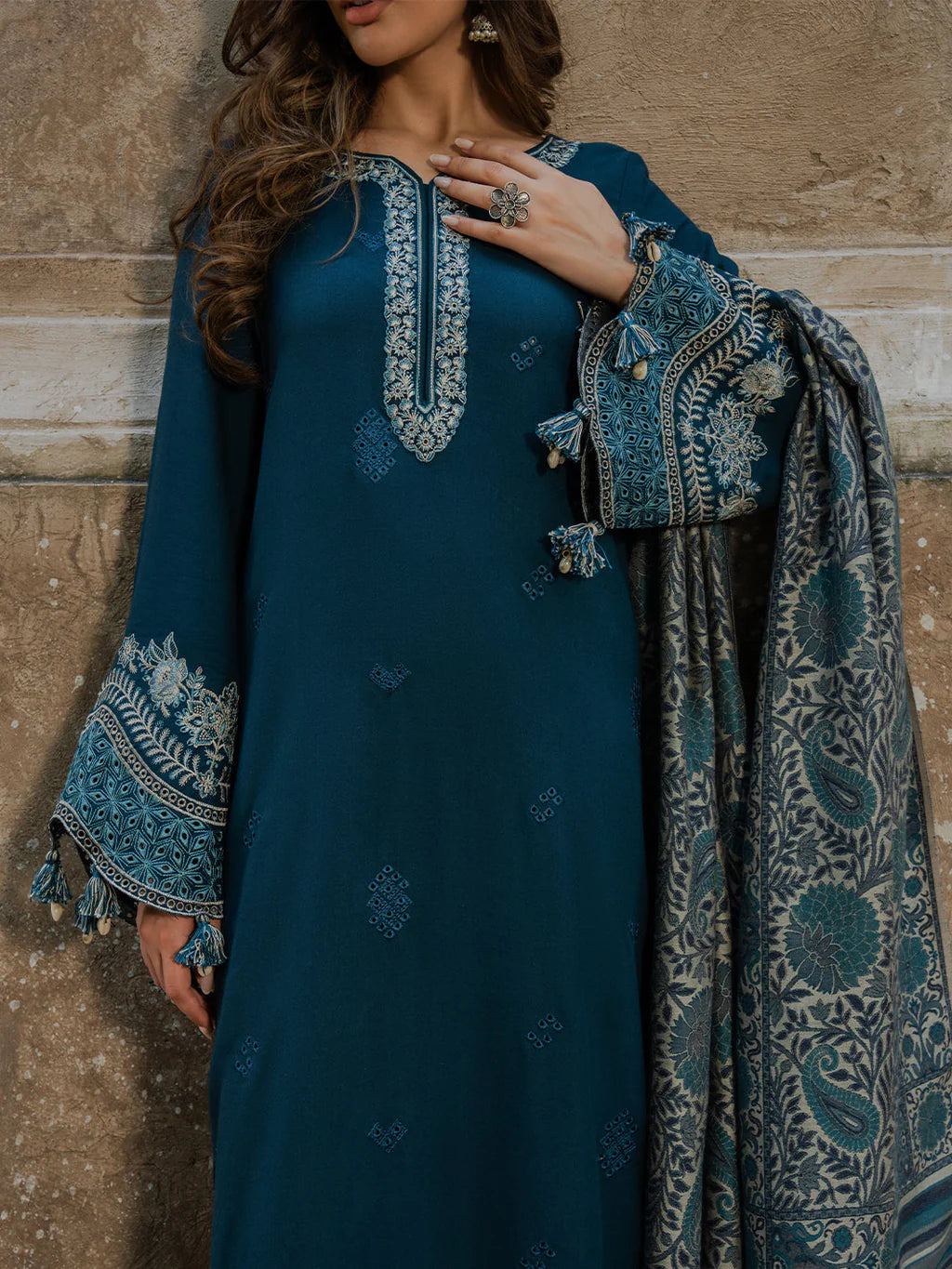 Dhanak Embroidery 3PC SUIT BTK-1031