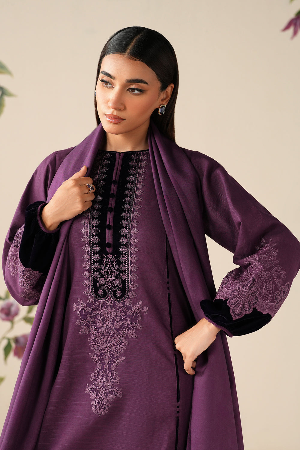 Dhanak Embroidery 3PC SUIT BTK-1038