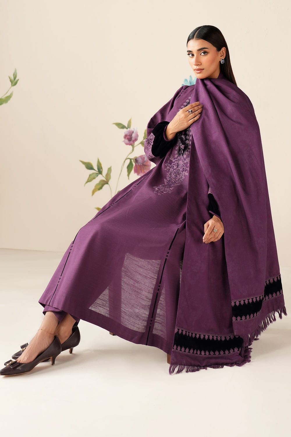 Dhanak Embroidery 3PC SUIT BTK-1038