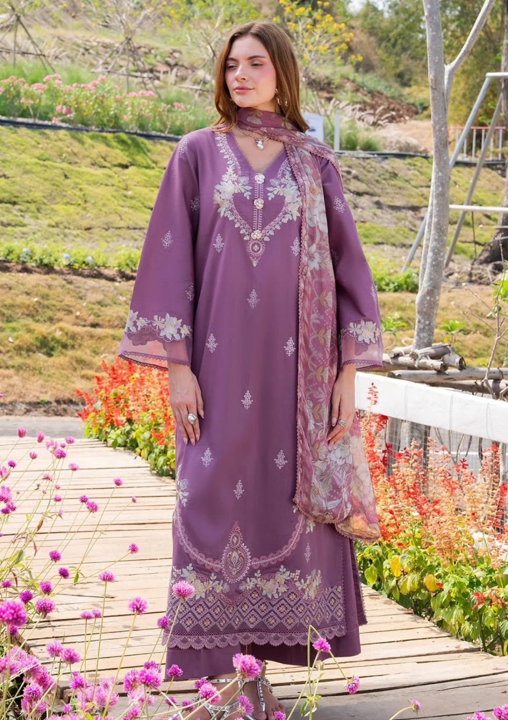 Dhanak Embroidery 3PC SUIT BTK-1039