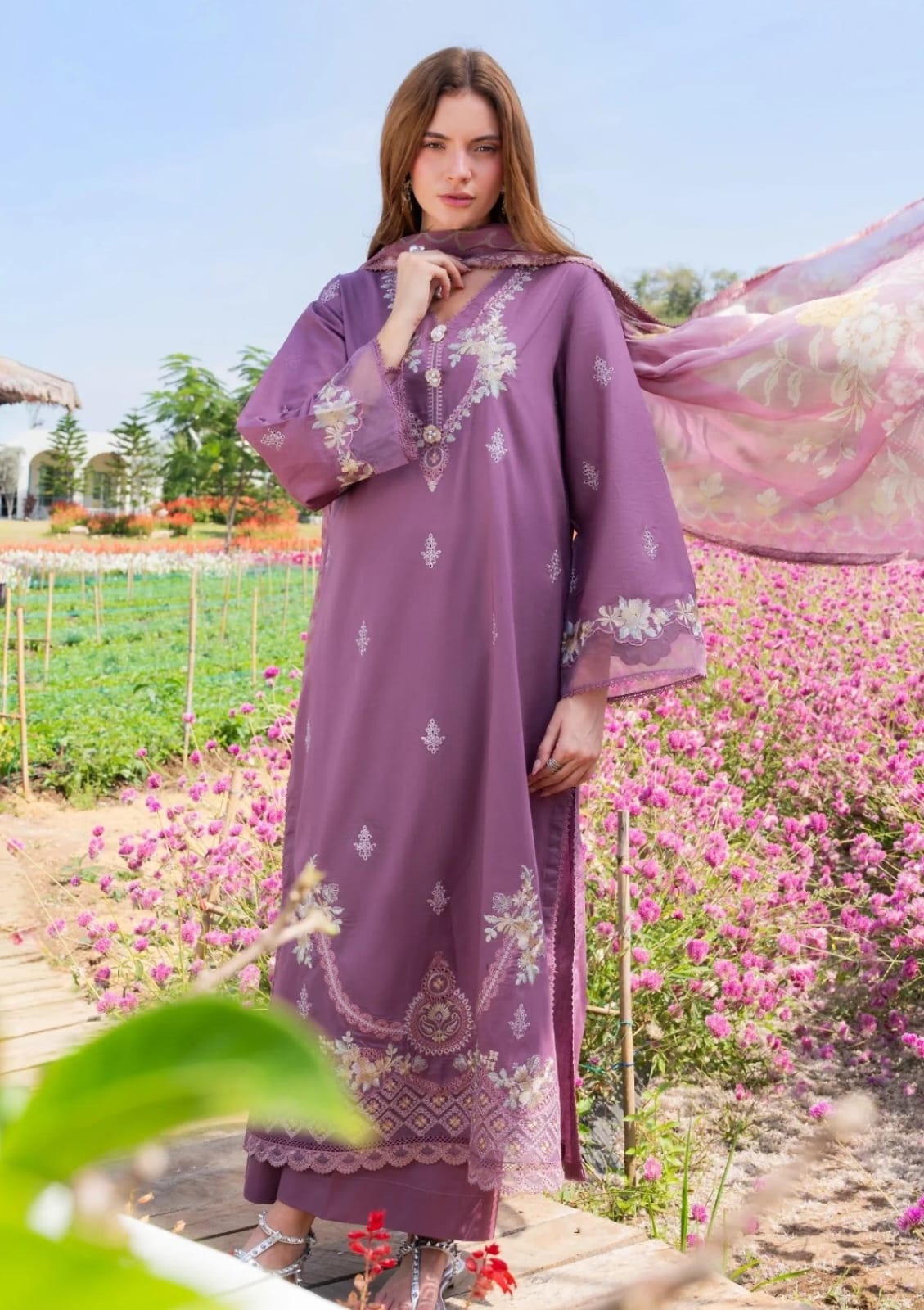 Dhanak Embroidery 3PC SUIT BTK-1039