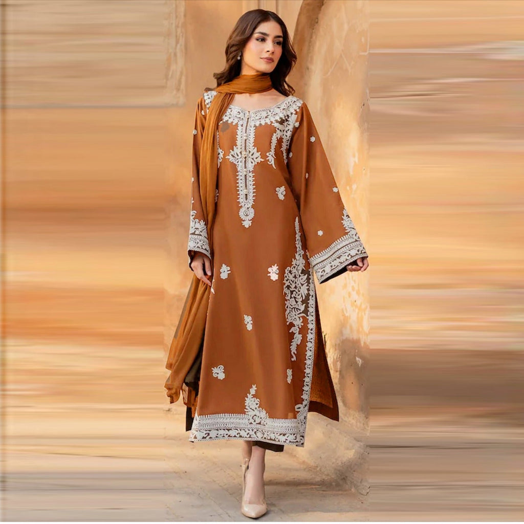 Dhanak Embroidery 3PC SUIT BTK-1041