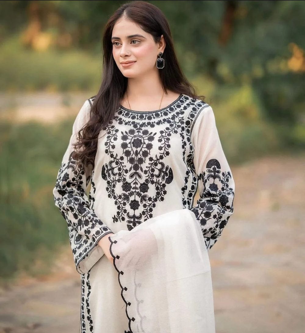Dhanak Embroidery 3PC SUIT BTK-1046