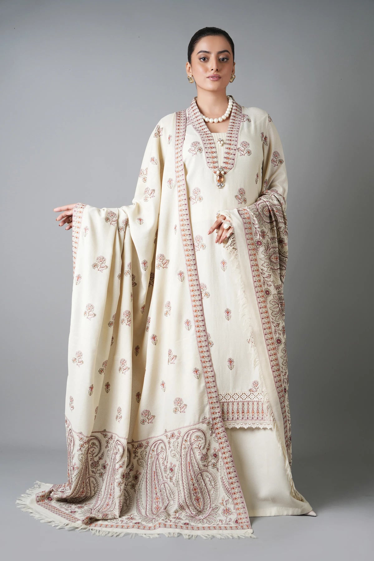 Dhanak Embroidery 3PC SUIT BTK-1052