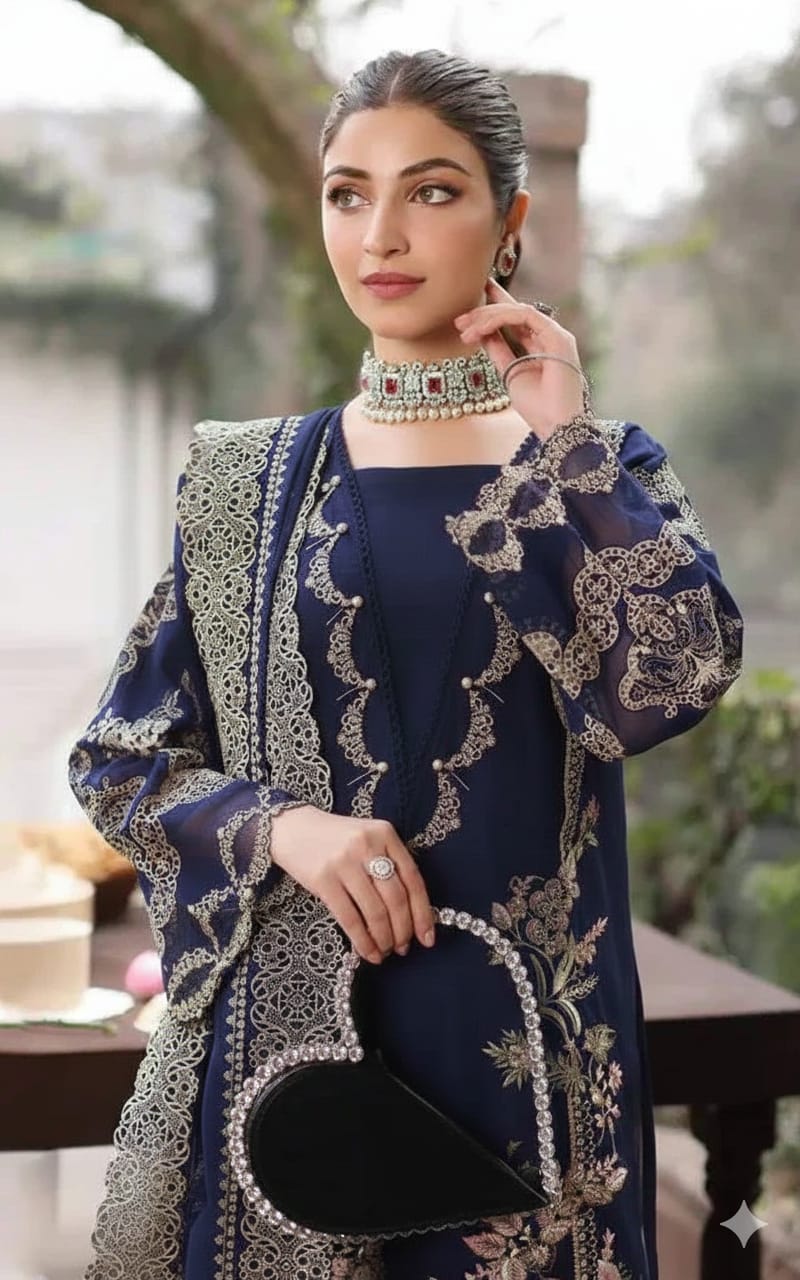 Dhanak Embroidery 3PC SUIT BTK-1054