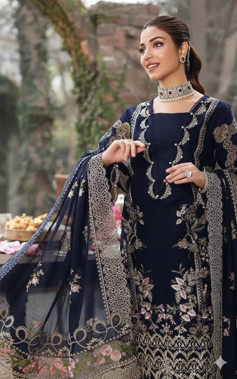 Dhanak Embroidery 3PC SUIT BTK-1054