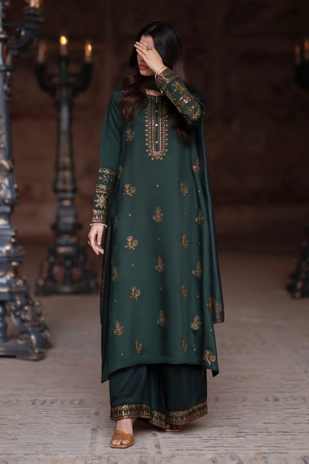 Dhanak Embroidery 3PC SUIT BTK-1057