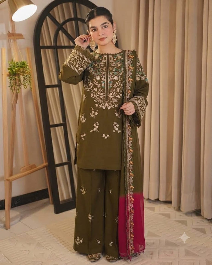 Dhanak Embroidery 3PC SUIT BTK-1063