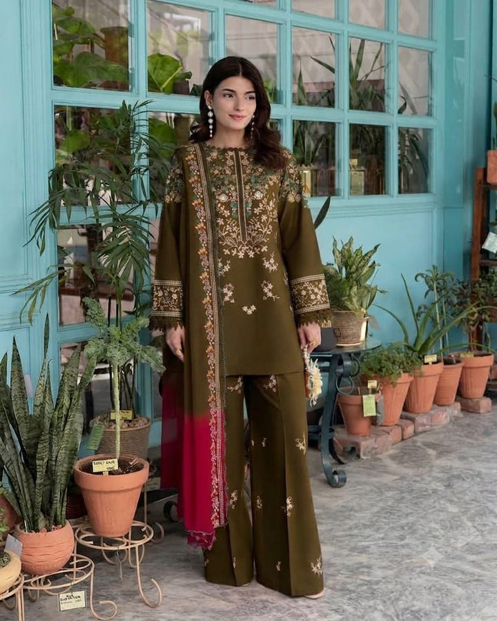 Dhanak Embroidery 3PC SUIT BTK-1063