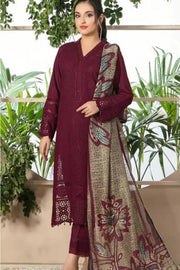 EMBROIDERED 3PC LAWN EMBROIDERED DRESS WITH CHIFFON EMBROIDERED DUPATTA  IR-4012