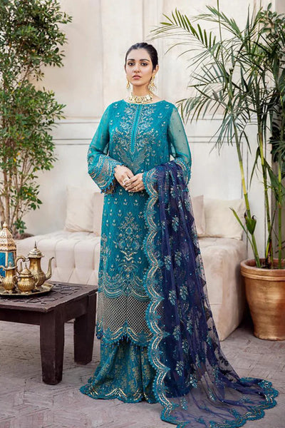 EMBROIDERED 3PC LAWN EMBROIDERED DRESS WITH CHIFFON EMBROIDERED DUPATTA  IR-401