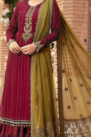 EMBROIDERED 3PC LAWN EMBROIDERED DRESS WITH CHIFFON EMBROIDERED DUPATTA  IR-305