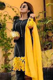 EMBROIDERED 3PC LAWN EMBROIDERED DRESS WITH CHIFFON EMBROIDERED DUPATTA  IR-304