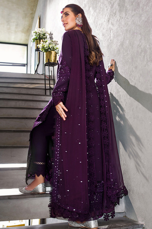 EMBROIDERED 3PC LAWN EMBROIDERED DRESS WITH CHIFFON EMBROIDERED DUPATTA  IR-996