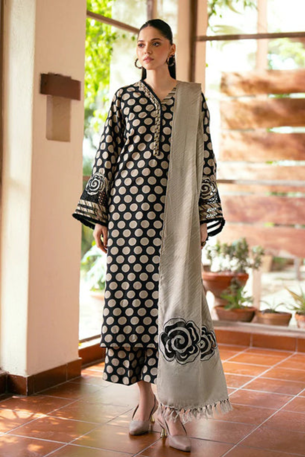 Marina Polca Dot Un-Stitched 3PC Suit JM-001