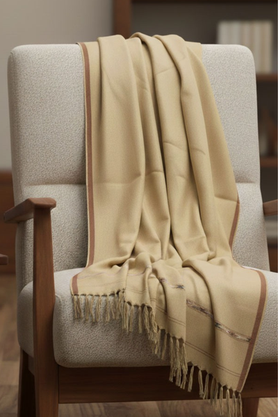 MEN WINTER WOOL SHAWL CREEM