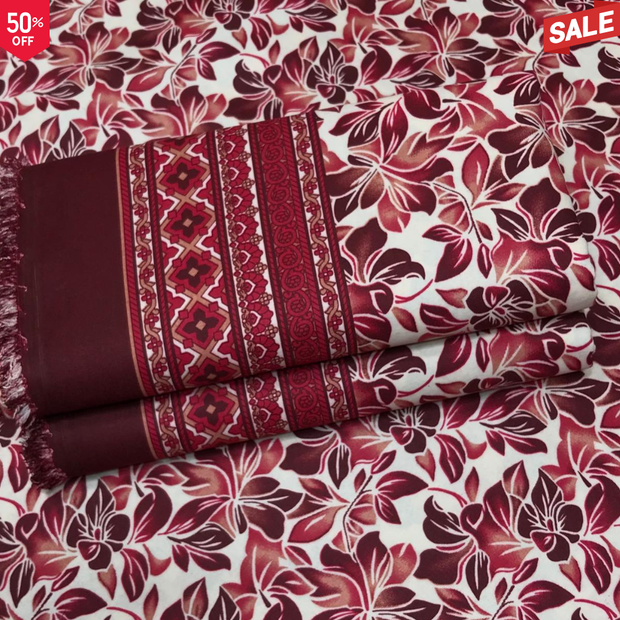 NEW-KHADDAR-BS FLORAL PRINT 2PC