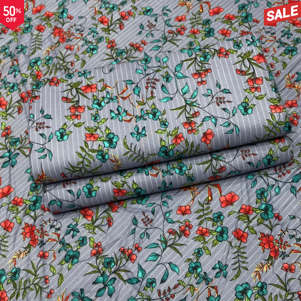 NEW-KHADDAR-BS FLORAL PRINT 2PC
