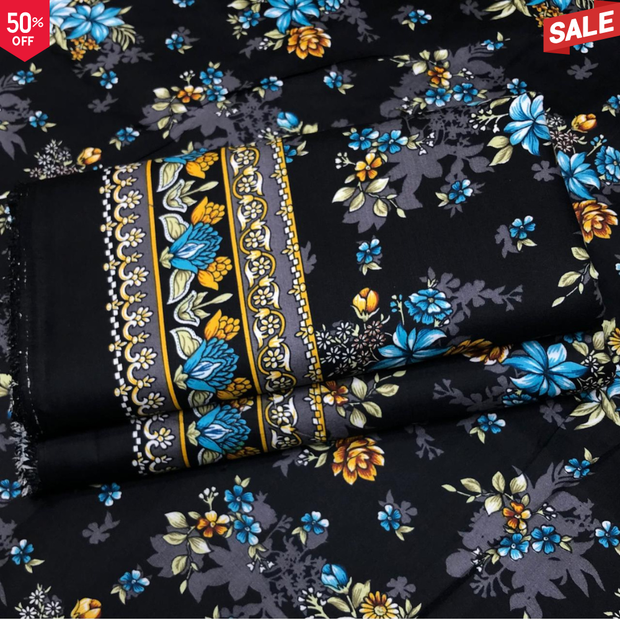 NEW-KHADDAR-BS FLORAL PRINT 2PC