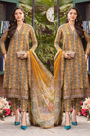 EMBROIDERED 3PC LAWN EMBROIDERED DRESS WITH CHIFFON EMBROIDERED DUPATTA  IR-1006