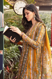 EMBROIDERED 3PC LAWN EMBROIDERED DRESS WITH CHIFFON EMBROIDERED DUPATTA  IR-1006