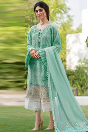 EMBROIDERED 3PC LAWN EMBROIDERED DRESS WITH CHIFFON EMBROIDERED DUPATTA  IR-302