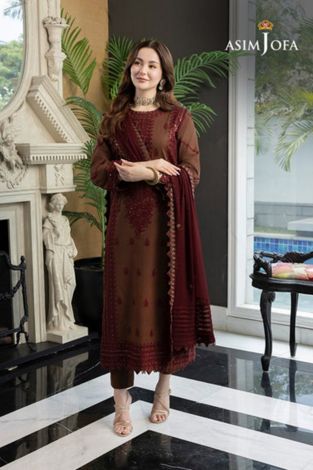 EMBROIDERED 3PC LAWN EMBROIDERED DRESS WITH CHIFFON EMBROIDERED DUPATTA  IR-26