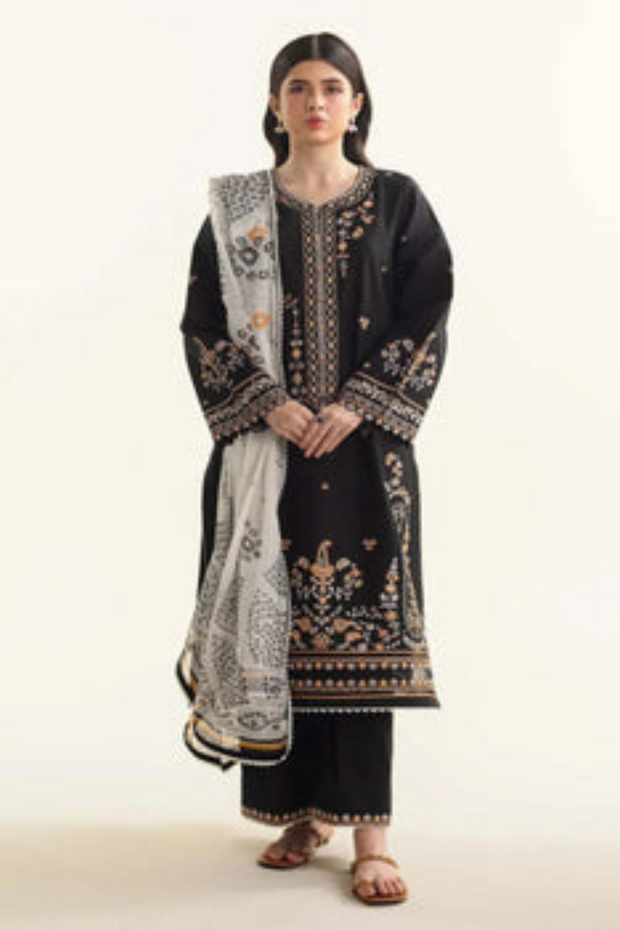 EMBROIDERED 3PC LAWN  DRESS WITH CHIFFON EMBROIDERED DUPATTA  IR-NEW 9