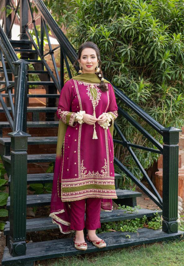 3PC Embroidered IR008