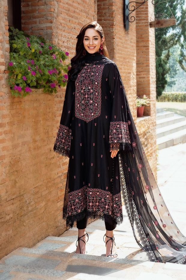 EMBROIDERED 3PC LAWN EMBROIDERED DRESS WITH CHIFFON EMBROIDERED DUPATTA  IR-103