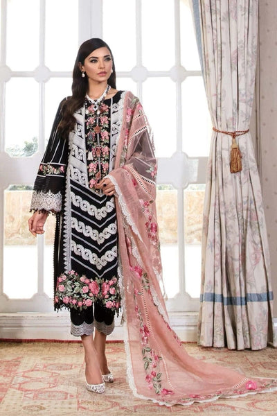 EMBROIDERED 3PC LAWN EMBROIDERED DRESS WITH CHIFFON EMBROIDERED DUPATTA  IR-101