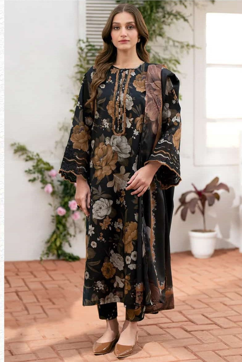bin saeed formal dresses Binsaeed Jacquard Blue 3pc Embroidered D9