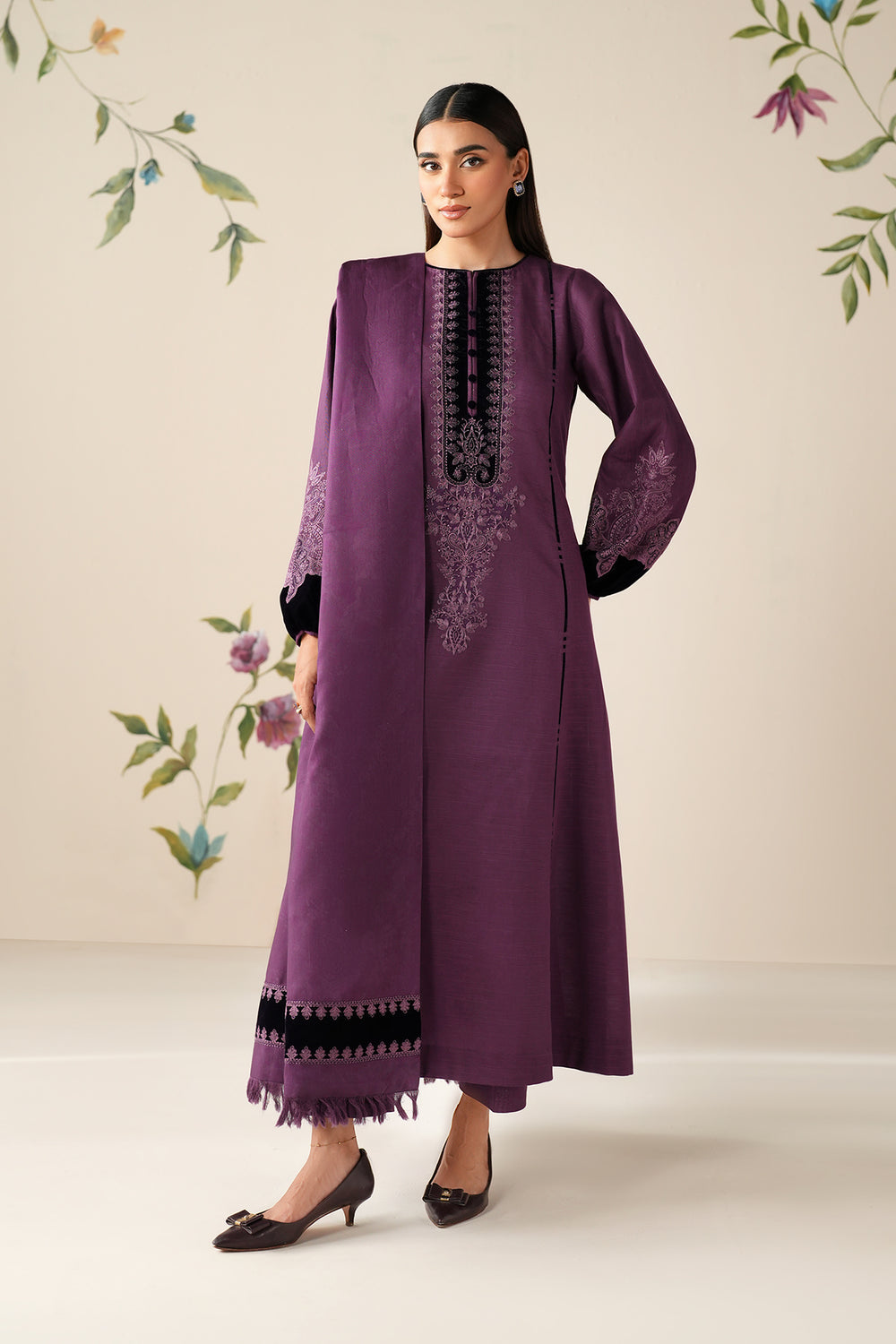 DHANAK EMB 3PC SUIT BH -001007